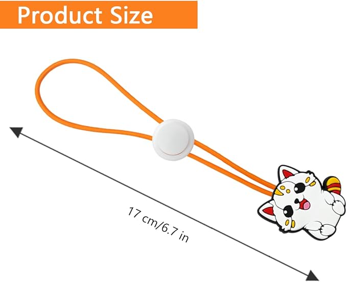 3Pcs Cute Pattern Adjustable Elasticity Clay Bag Tie, Studio Ties & Ceramic Tool Strap，The Must-Have Pottery Tool Ties for Pottery Ceramic Bag Closure and Organization (Orange 2)