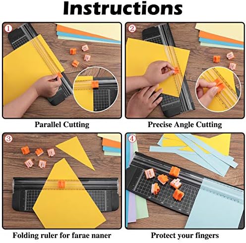 15 Pieces Paper Cutter Replacement Blade with Security Safeguar Paper Trimmer Blades Refill(Orange)