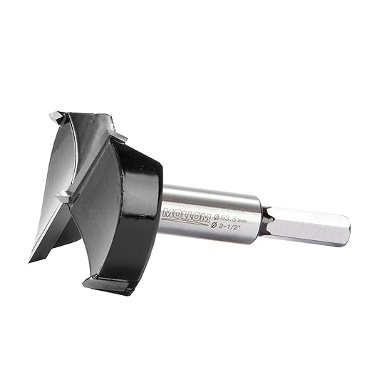 Mollom 2-1/2" (63.5mm) Forstner Drill Bit for Precise Woodworking with Durable YG8 Carbide Thickness of 2.0mm,This Hinge Cutter Tool is Ideal for Hard Wood, Plastic, Plywood