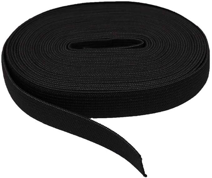 10 Meters Flat Elastic Band Rubber Band for Sewing Clothing Pants Accessories Stretch Belt Garment DIY Sewing Fabric (Black,5/8" (15mm) x 10 Meters)