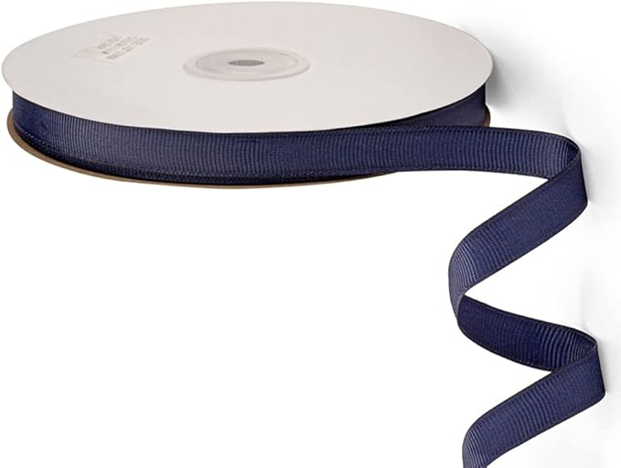 LIUYAXI 1/2" X 50 Yards Solid Navy Blue Grosgrain Ribbon, Perfect for Crafts, Wedding Decor, DIY Hair Accessories, Sewing, Gift Package Wrapping and More