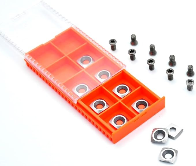 Negative Rake 11x11x2.0mm-R50 with Screws Carbide Replacement Inserts Cutter for Woodturning Lathe Tools.