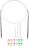Circular Knitting Needles 32inches/80cm,Size US 8.0(5mm) Stainless Steel Round Knitting Needles for Handmade Knitting DIY