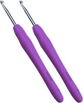 Mdoker 5mm 2PCS Crochet Hook Ergonomic Handle Crochet Hook Needles for Arthritic Hands,Extra Long Crochet Hooks for Beginner Crocheting Yarn(5mm)