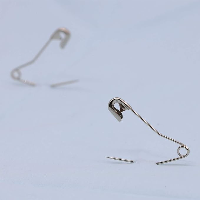 iNee Curved Safety Pins for Quilting, Nickel-Plated Steel, Size 1, 300 Count