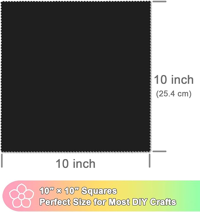 42 Pieces 10″ Pre-Cut Black Cotton Fabric Squares