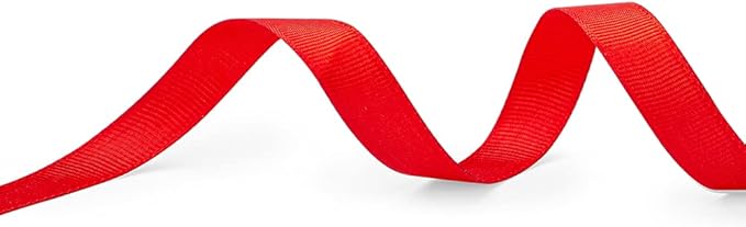 LIUYAXI 5/8" X 50 Yards Solid Red Grosgrain Ribbon, Perfect for Crafts, Wedding Decor, DIY Hair Accessories, Sewing, Christmas Gift Wrapping and More