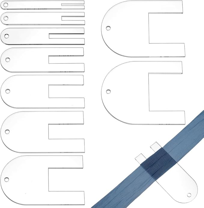 BENECREAT 9 Sizes Quick Pleater, 1/2~4 Inch Acrylic Sewing Tools, Quick Pleater Set Fabric Pleating Tool for Quilting, Apparel Sewing, Beginner or Experienced Tailor, 3mm Thick