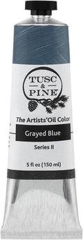 Tusc & Pine Artist Oil Paint - Grayed Blue, 150 ml, Non-Yellowing, Rich & Creamy Consistency, Maximum Pigment Load, Small Batch Milled Oil Paints Made in the USA for Professional Artists
