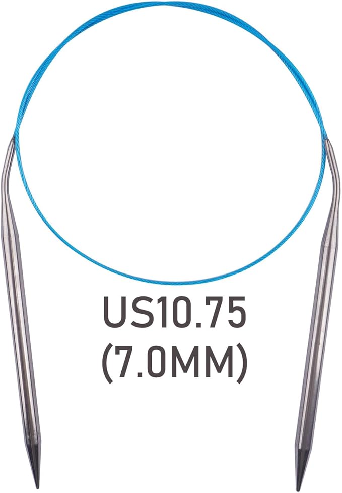 Circular Knitting Needles 32inches/80cm,Size US 10.75(7mm) Stainless Steel Round Knitting Needles for Handmade Knitting DIY