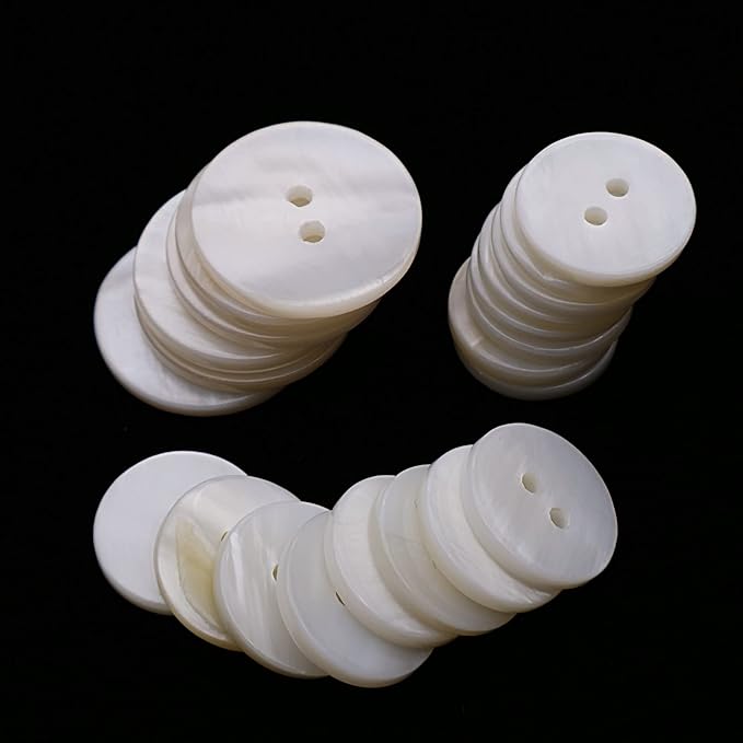 Leekayer 22 Pieces Genuine White Mother of Pearl Blazer Buttons Set 20mm 15mm Natural White MOP Shell Buttons Bulk for Men