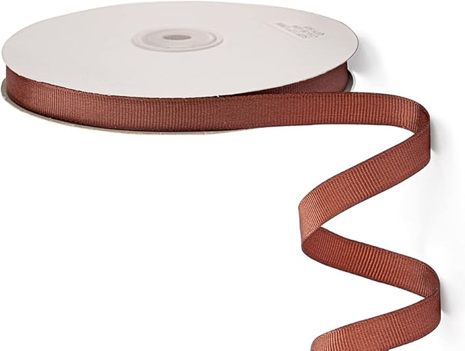LIUYAXI 1/2" X 50 Yards Solid Brown Grosgrain Ribbon, Perfect for Crafts, Wedding Decor, DIY Hair Accessories, Sewing, Gift Package Wrapping and More