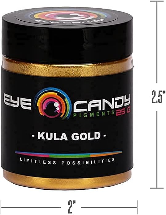 Eye Candy Pigments Premium Gold Mica Powder - Kula Gold (25gr) - for Epoxy, Resin, Soap, Paint, Woodworking, Acrylic Pouring, Bath Bombs, Fishing Lures - DIY Arts and Crafts Additive