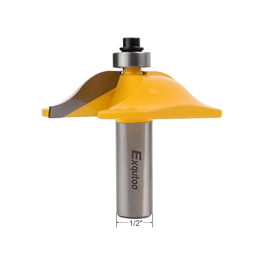 Exqutoo 1PCS 1/2" Shank 2-1/2" Diameter Raised Panel Cabinet Door Making Router Bit Woodworking Tools Door & Window Router Bit