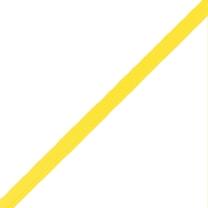 Mandala Crafts 16mm 20 Yds Roll of Yellow Elastic Bands for Sewing - 5/8 Flat Elastics Cord - 5 8 Inch Braided Stretch Straps for Crafting