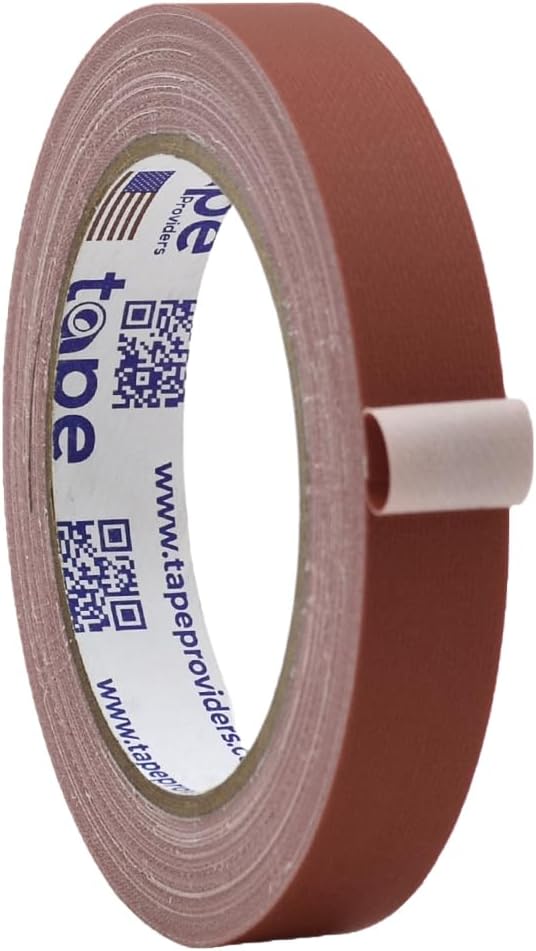 WOD GTC12 Gaffer Tape, Brown Low Gloss Finish Film, 3/4 inch x 60 ft. Residue Free, Non Reflective Cloth Fabric, Secure Cords, Water Resistant, Photography, Filming Backdrop, Production