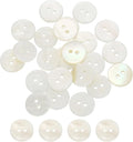 uxcell 60Pcs Natural Shell Buttons, 11.5mm 2-Hole Round Shell Craft Sewing Button, Decorative Accessories for Coats, Shirts, Clothing DIY Projects, White