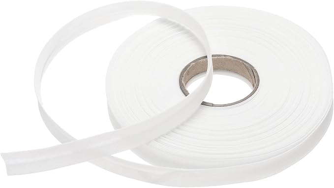 MECCANIXITY 1/2 Inch Single Fold Bias Tape Polyester Continuous Bulk Bias Tape for Sewing,Seaming Quilting Hemming Binding Crafts (White 25 Yards)