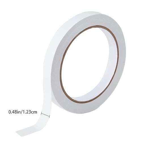 1/2" 2 Rolls Double Sided Adhesive Sticky Tape for Arts, DIY, Card Making, Crafts, Photography, Scrapbooking, Gift Wrapping, Office School Stationery Supplies, Home Supplies (Width: 12mm)