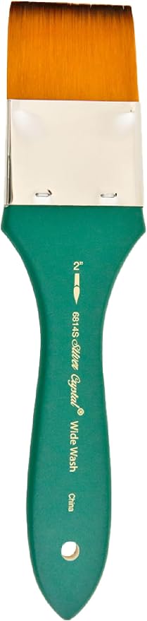 Silver Brush Limited 6814S2 Crystal Wide Wash Brush for Watercolor and Oil, Short Handle, Size 2, Wide Wash