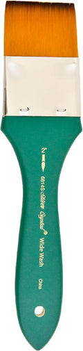 Silver Brush Limited 6814S2 Crystal Wide Wash Brush for Watercolor and Oil, Short Handle, Size 2, Wide Wash