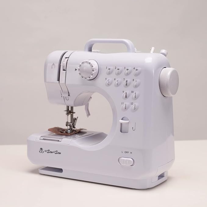 MICHLEY LSS-505+ Desktop 12-Stitch Sewing Machine, White