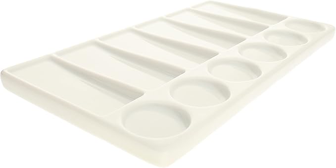 The Beadsmith Ceramic Mixing Palette – Rectangle Design Paint Holder – Arts and Crafts Accessories Organizer – 7.7' x 4.3' x .4” – 12 Compartments, (4 Palettes)