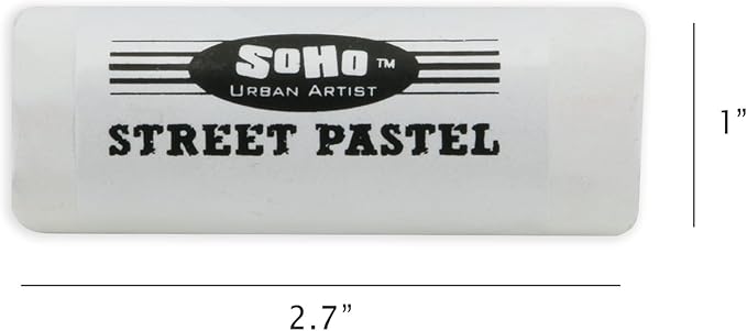 Soho Urban Artist Professional Oil Pastels - Jumbo Street Pastel Pack of 4 White, 1" Diameter, 2.7" Length, Non-Toxic, Brilliant Pigments, Ideal for Pavement, Less Crumbling than Sidewalk Chalk