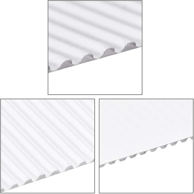 uxcell 10pcs Corrugated Cardboard Paper Sheets,White,7.87-inch x 11.86-inch,for Craft and DIY Projects