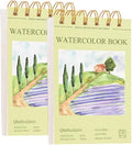 2-Packs Watercolor Paper Pad 3.5x5.5 Inch | 30 Sheets 140lb/300g,Spiral-Bound, Tear-Resistant & No-Bleed | Artist-Grade for Water Color Paper/Ink | Compact Travel Sketchbook (Adults,Beginners)