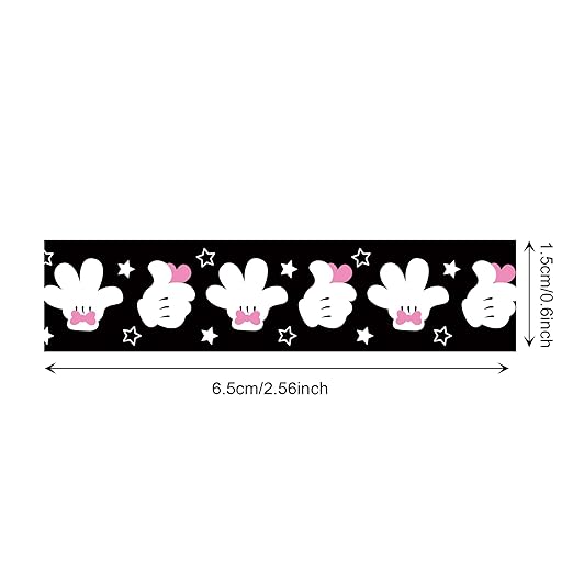 12 Rolls Cartoon Mouse Washi Tape Set - 0.6 Inch x 16.4 Ft Each, Pink Cute Mouse Design Decorative Paper Tape for Scrapbooking, Gift Wrapping, DIY Crafts & School Supplies