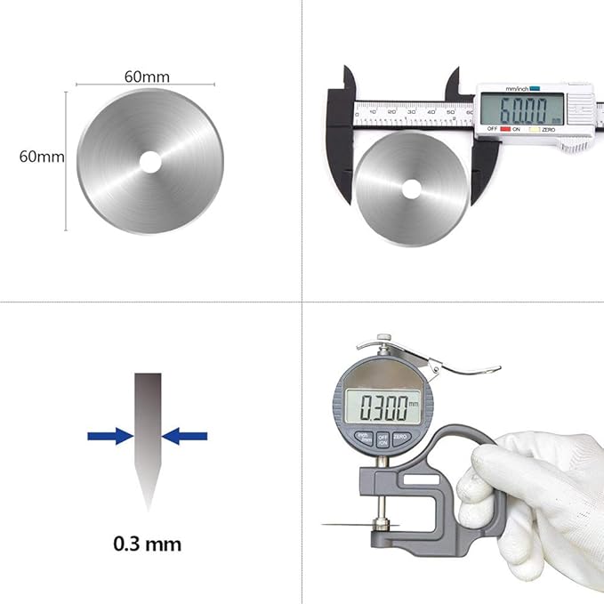 Rotary Cutter Blades 60mm - 5 Pack Refill Rotary Blades 60 mm Fits for Fiskars 60mm Rotary Cutter, Sharp and Durable