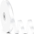 3/8" x 50 Yards Satin Ribbon - White Silk Ribbon with Spool - Ideal for Gift Wrapping, Floral Bouquets, Crafts, Wedding Party Decorations, Christmas and Sewing Projects