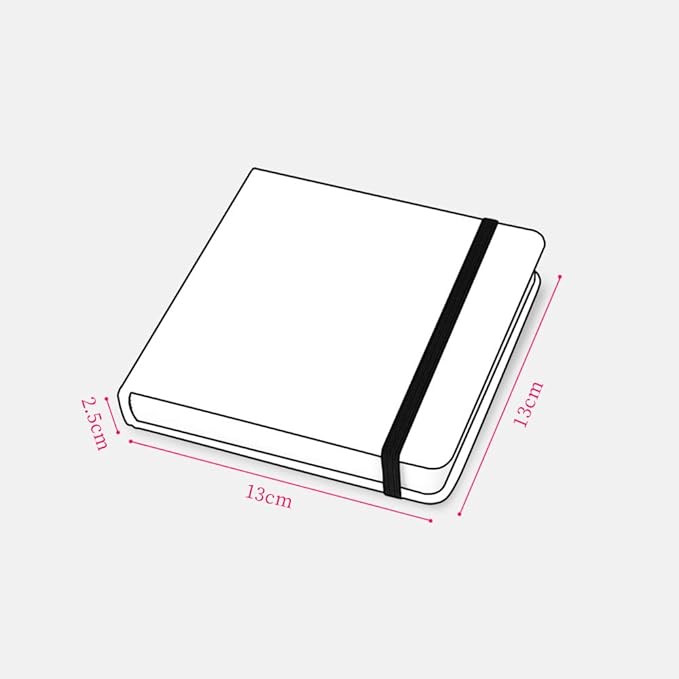Square 5.1x 5.1"165gsm Colored Paint Journal Hardbound 128pgs (64Sheets Front Back Cold Pressed) Travel for Calligrapher Colored Pencil Sketch Doodles Handmade Cloth Cover Notebook. Secret Garden