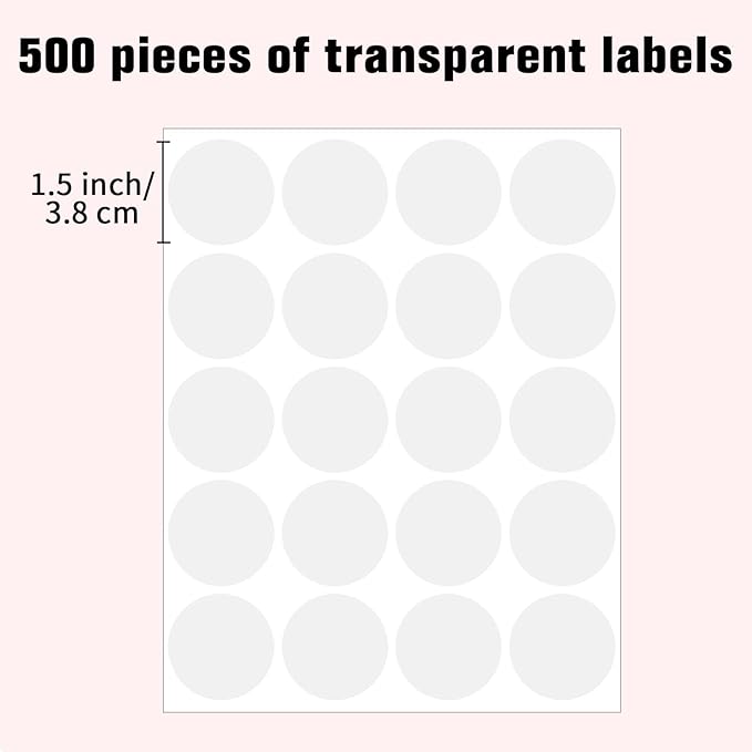 1.5" Transparent Round Sealing Sticker,Pack of 500