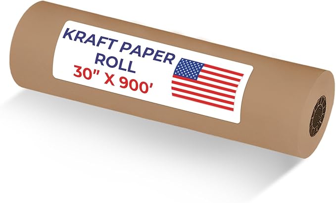 POS Paper USA 30" x 900' - Brown Kraft Paper Roll 40# Kraft Paper - (1 Roll/Case)