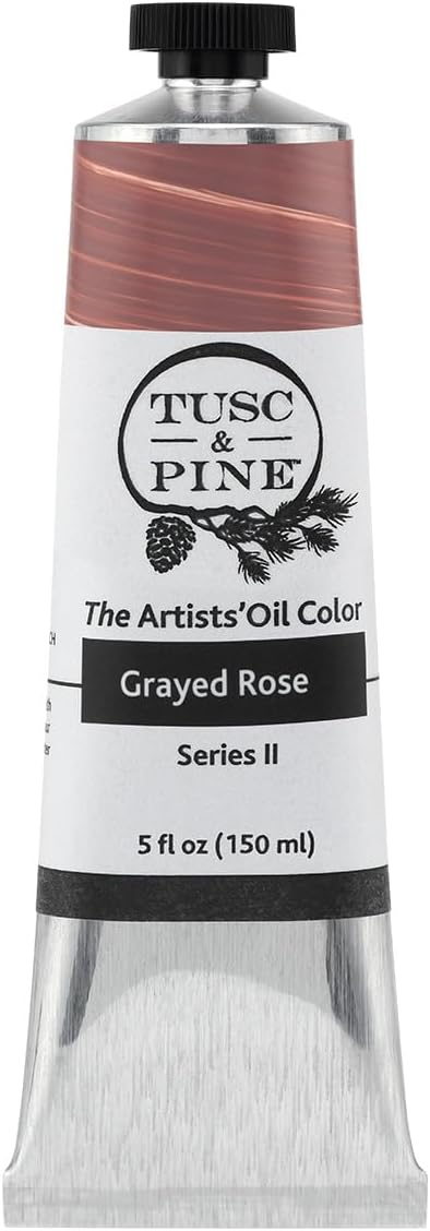 Tusc & Pine Artist Oil Paint - Grayed Rose, 150 ml, Non-Yellowing, Rich & Creamy Consistency, Maximum Pigment Load, Small Batch Milled Oil Paints Made in the USA for Professional Artists