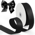 1-1/2 Inch 100 Yards Satin Ribbon Black, Solid Color Fabric Ribbon for Gift Wrapping, Wedding, Polyester Gift Ribbon for Birthday Party Decoration, Craft, Hair, Floral, Sewing