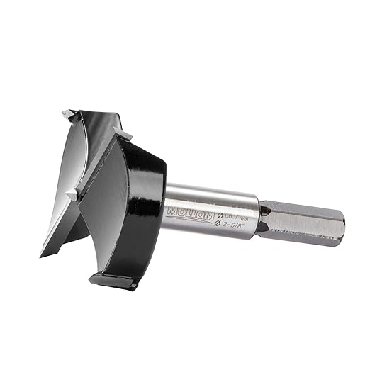 Mollom 2-5/8" (66.7mm) Forstner Drill Bit for Precise Woodworking with Durable YG8 Carbide Thickness of 2.0mm,This Hinge Cutter Tool is Ideal for Hard Wood, Plastic, Plywood