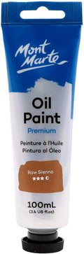 Mont Marte Oil Paint Premium, 3.4 US fl.oz (100ml) Tube, Raw Sienna, Heavy Body Paint, Artist Quality, Good Coverage, Excellent Tinting Strength, Ideal for Painting Canvas