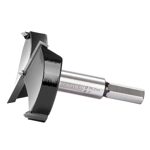 Mollom 3" (76.2mm) Forstner Drill Bit for Precise Woodworking with Durable YG8 Carbide Thickness of 2.0mm,This Hinge Cutter Tool is Ideal for Hard Wood, Plastic, Plywood