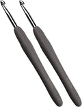 Mdoker 6mm 2PCS Crochet Hook Ergonomic Handle Crochet Hook Needles for Arthritic Hands,Extra Long Crochet Hooks for Beginner Crocheting Yarn(6mm)