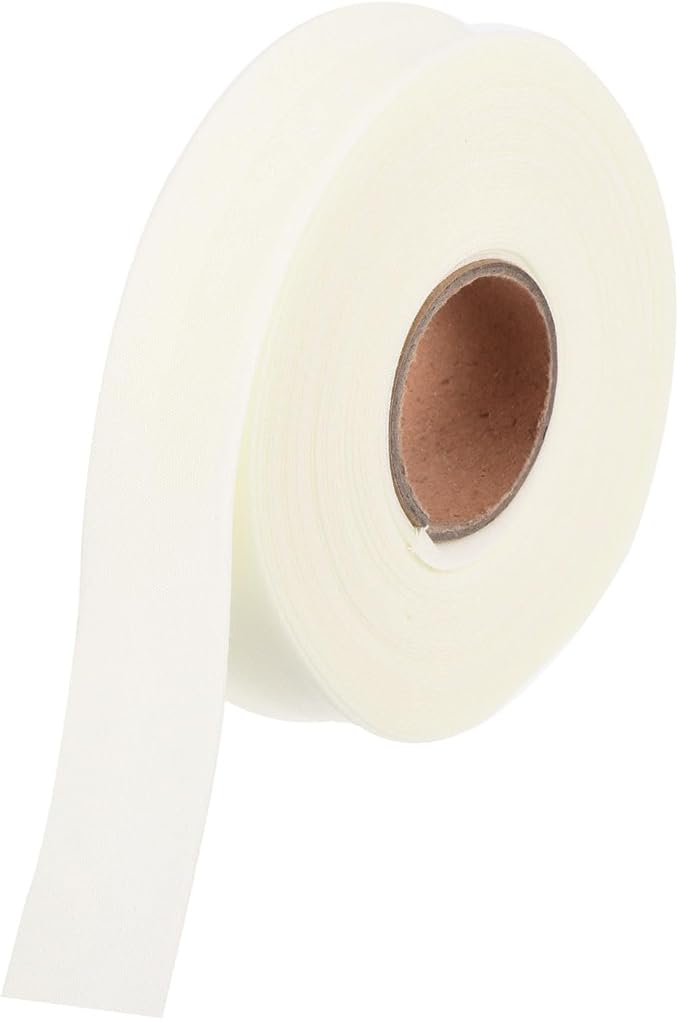 MECCANIXITY 1 Inch Double Fold Bias Tape Polyester Continuous Bulk Bias Tape for Sewing,Seaming Quilting Hemming Binding Crafts (Beige White 10 Yards)