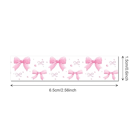 12 Rolls Pink Bow Washi Tape Set Bowknot Decorative Masking Tape Set - Bowknot, Buffalo Plaid Decorative Masking Tapes for Scrapbooking, Journaling, Coquette Party Decor, DIY Art Crafts