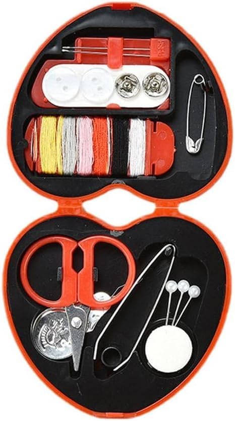 1 Set Sewing Kit Box,Travel Sewing Kit for Adults,Portable Mini Sewing Kit,Sewing Tools Household Clothing Fixes Sewing Kit,Sewing Thread Accessories,Basic Sewing Supplies Accessories (Red)