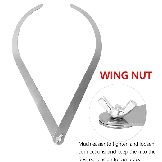 Watris Veiyi 10inch Clay Caliper Tool, Stainless Steel Pottery Caliper Clay, Measuring Pottery Tool, Bent Leg Inside Outside Caliper, Sculpture Ceramic Tool for Carving Modeling