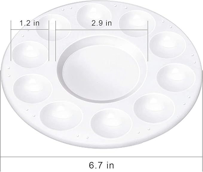 Paint Tray Palettes, Plastic White Palettes for Kids & Students,Paint Tray for Art Class,Craft DIY or Have a Birthday Painting Party-8pcs