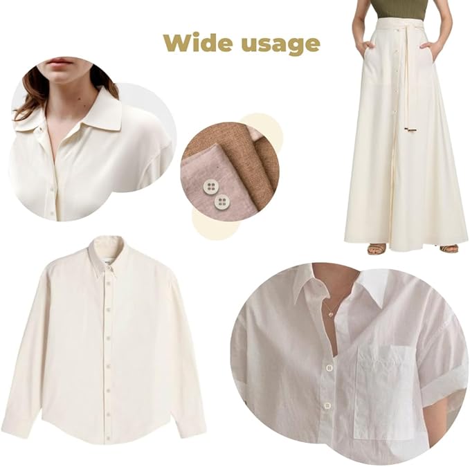 100 Pcs Ivory Sewing Buttons 4 Hole Round Buttons 0.4 inch 16L Plastic 10mm Cream Replacement Bulk Ideal for Clothes Pants Blouse Shirt Dress Skirt Shorts Decorative DIY Arts Crafts