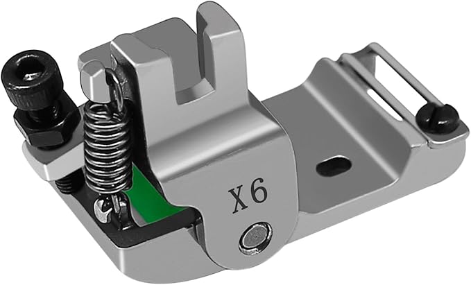 YEQIN X6 Adjustables Edge Guide Rolled Hem Feet 0.1-12.5mm, Roller Hemmer Press Foot for Industrial Lockstitch Sewing Machine Accessories (Right)