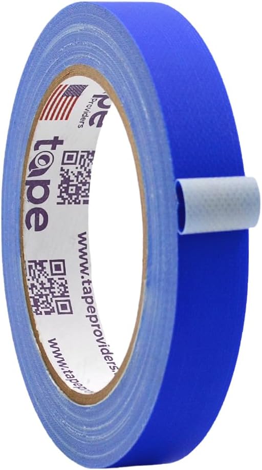 WOD GTC12 Gaffer Tape, Dark Blue Low Gloss Finish Film, 3/4 inch x 60 ft. Residue Free, Non Reflective Cloth Fabric, Secure Cords, Water Resistant, Photography, Filming Backdrop, Production